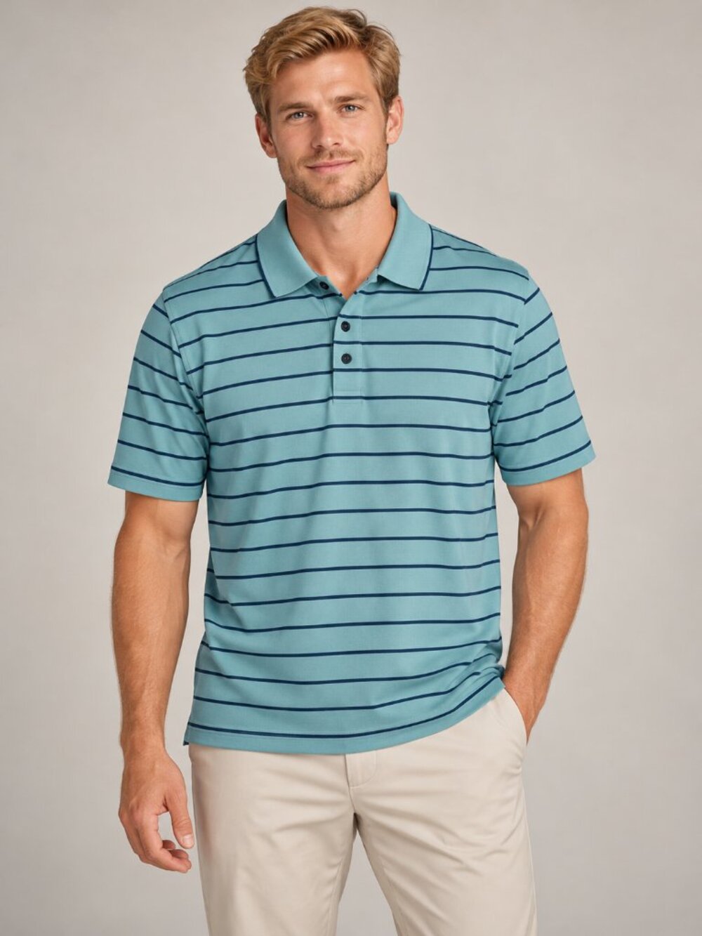 2/$30 IZOD polo shirt Striped in Blue Like New